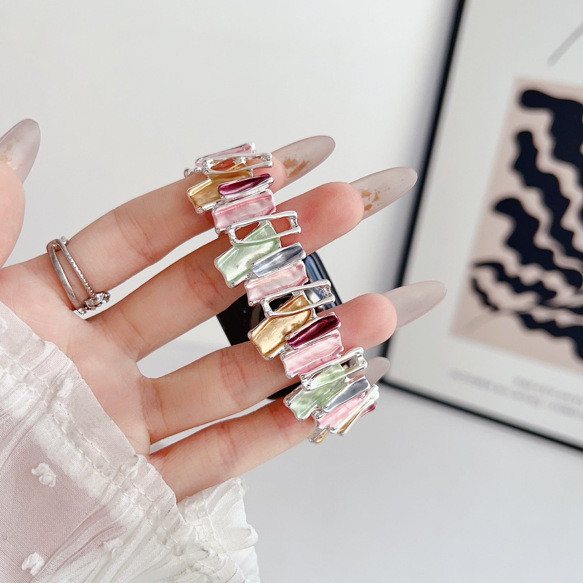 Dopamine Oil Painting Metal Stretch Strap