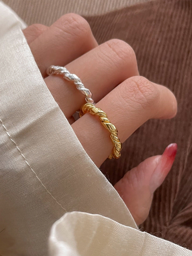Twist Cord For Braiding Ring Women's Minimalist Design Japanese And Korean All-match Niche