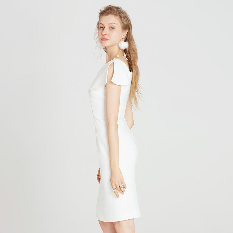 Summer minimalist slimming off off shoulder dress