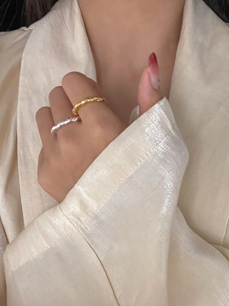 Twist Cord For Braiding Ring Women's Minimalist Design Japanese And Korean All-match Niche