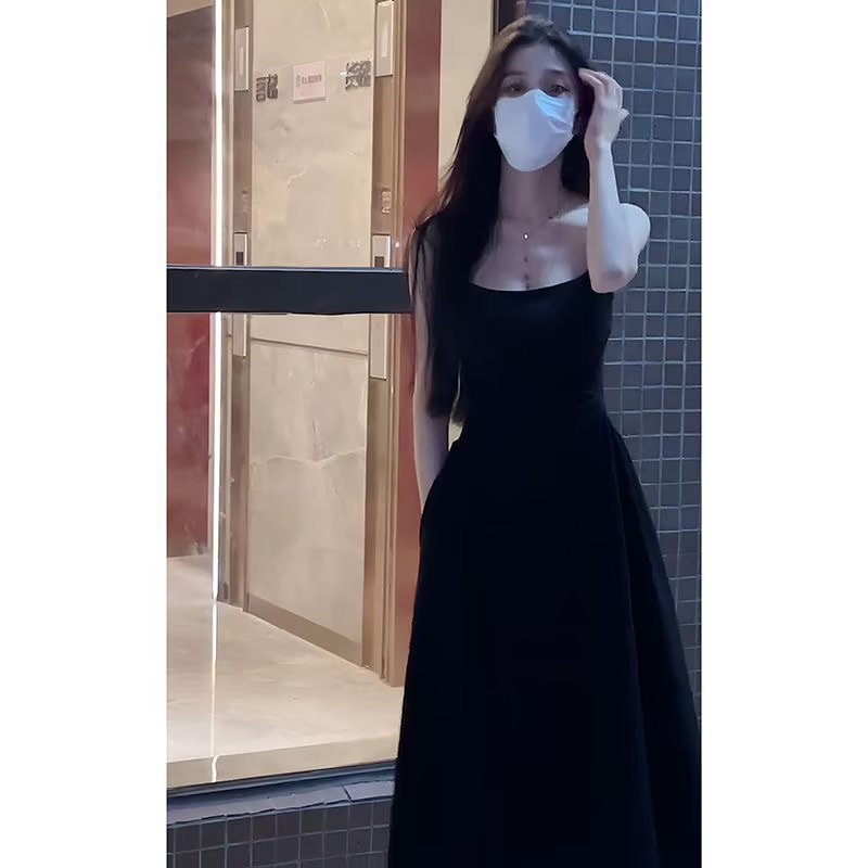 New Strap Sleeveless French Style Small First Love Waist-slimming Long Dress