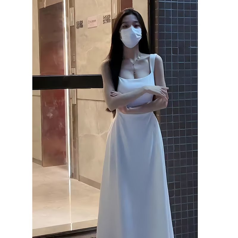New Strap Sleeveless French Style Small First Love Waist-slimming Long Dress