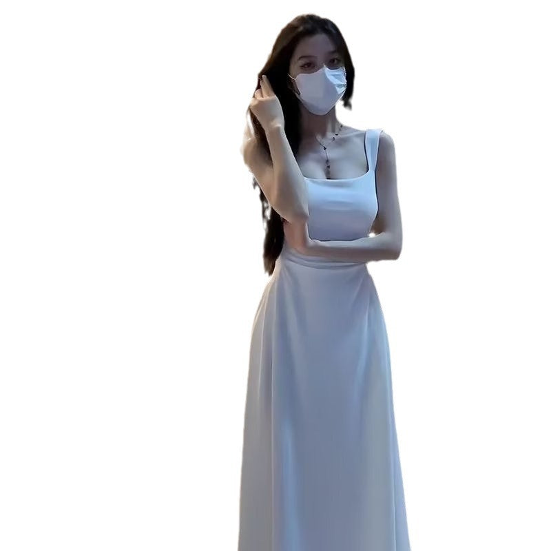 New Strap Sleeveless French Style Small First Love Waist-slimming Long Dress